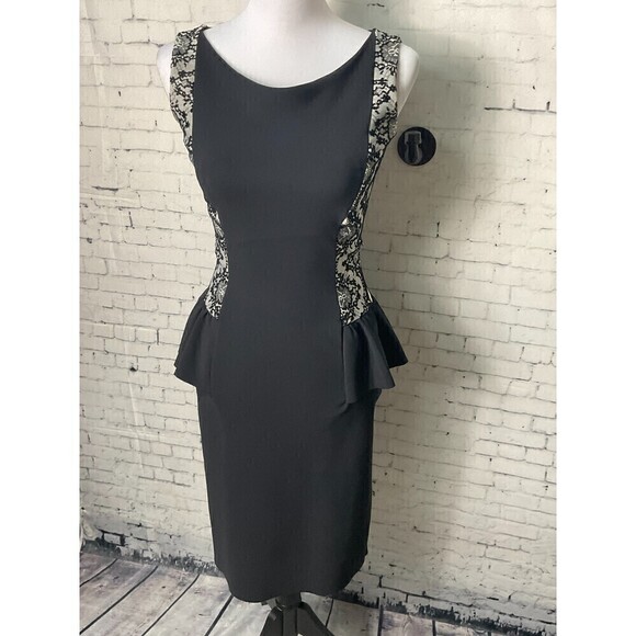 Chiara Boni La Petite Robe Black Silver Sleeveless Cocktail Dress Sz 6 N2 - Picture 2 of 15